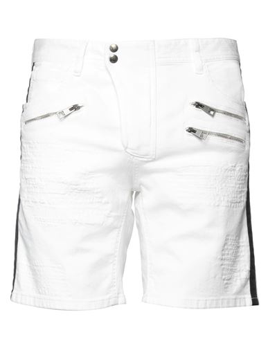 Just Cavalli Man Denim Shorts White Size 33 Cotton, Elastane