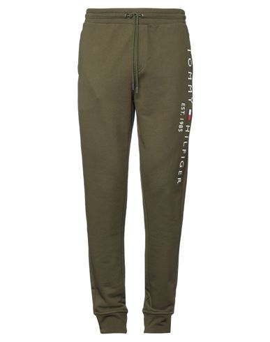 Shop Tommy Hilfiger Man Pants Military Green Size Xs Cotton