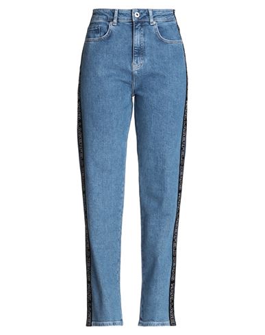 Karl Lagerfeld Jeans Klj Hr Straight Logo Denim Woman Denim Pants Blue Size 32w-30l Organic Cotton,