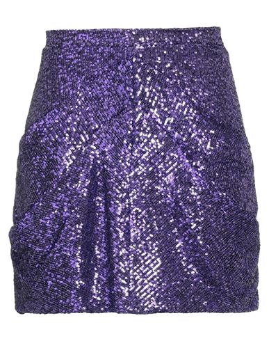 Silvian Heach Woman Mini Skirt Purple Size 8 Polyester, Elastane