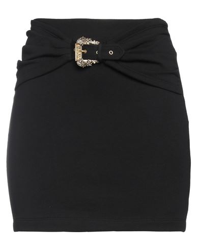 Versace Jeans Couture Woman Mini Skirt Black Size Xxs Cotton, Elastane