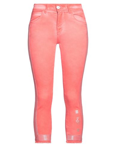 Elisa Cavaletti By Daniela Dallavalle Woman Cropped Pants Coral Size 26 Cotton, Elastane In Red