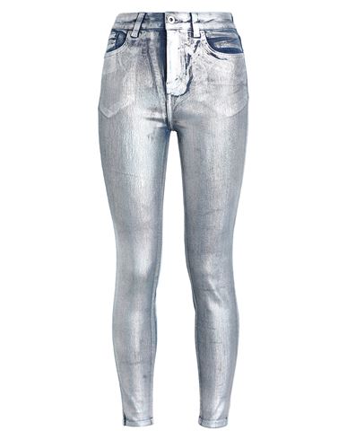 Karl Lagerfeld Jeans Logo-patch Metallic Skinny Jeans In Blue