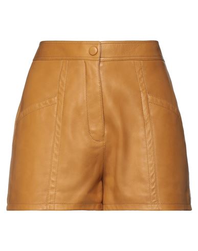 Saint Laurent Woman Shorts & Bermuda Shorts Mustard Size 6 Lambskin In Yellow