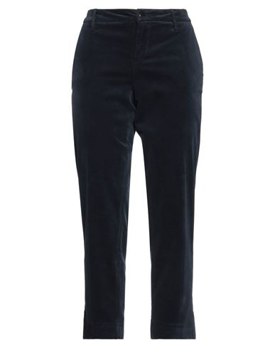 Re-hash Re_hash Woman Pants Midnight Blue Size 32 Cotton, Elastane In Blue