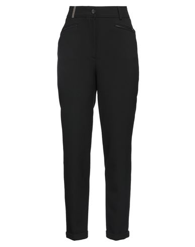 Peserico Woman Pants Black Size 6 Polyester, Viscose, Cotton, Elastane