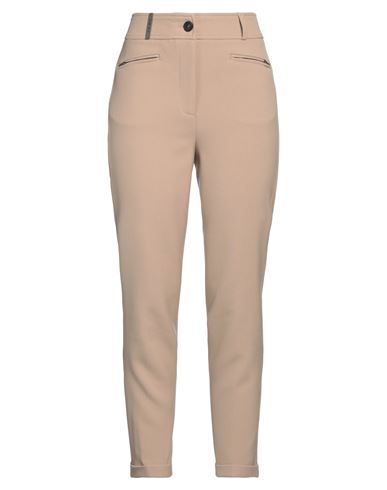 Peserico Woman Pants Sand Size 6 Polyester, Viscose, Cotton, Elastane In Beige