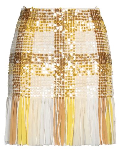 Elisabetta Franchi Woman Mini Skirt Yellow Size 8 Polyester, Viscose, Plastic