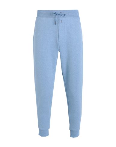 Shop Polo Ralph Lauren Double-knit Jogger Pant Man Pants Light Blue Size L Cotton, Recycled Polyester
