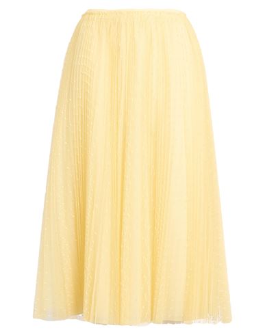 Red Valentino Woman Midi Skirt Pastel Yellow Size 4 Polyester In Yellow