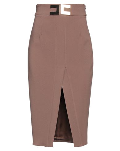 Elisabetta Franchi Woman Midi Skirt Brown Size 6 Viscose, Acetate, Elastane