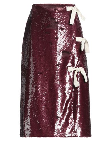 Ganni Woman Midi Skirt Burgundy Size 2 Recycled Polyester In Red