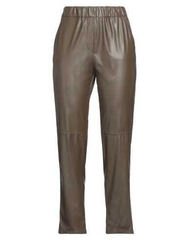 Antonelli Woman Pants Dark Brown Size 4 Polyester, Polyurethane In Beige