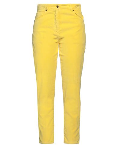 Myths Woman Pants Yellow Size 6 Cotton, Polyester, Elastane