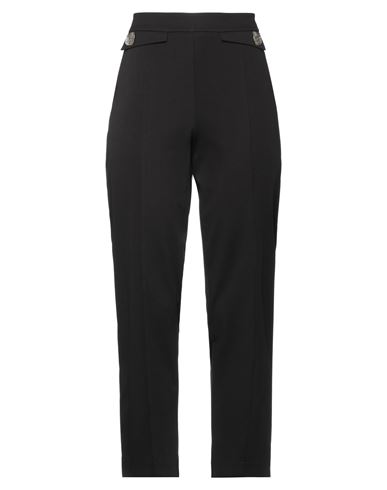 Siste's Woman Pants Black Size M Cotton, Polyester, Elastane