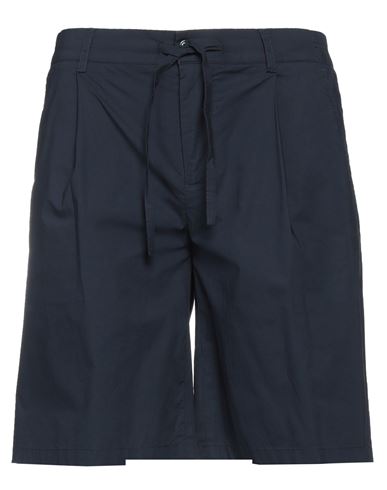 Shop Grey Daniele Alessandrini Man Shorts & Bermuda Shorts Navy Blue Size 34 Cotton, Elastane