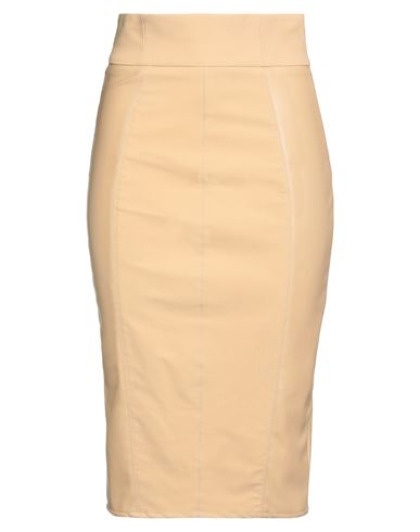 Elisabetta Franchi Woman Midi Skirt Sand Size 8 Polyamide, Elastane, Polyester