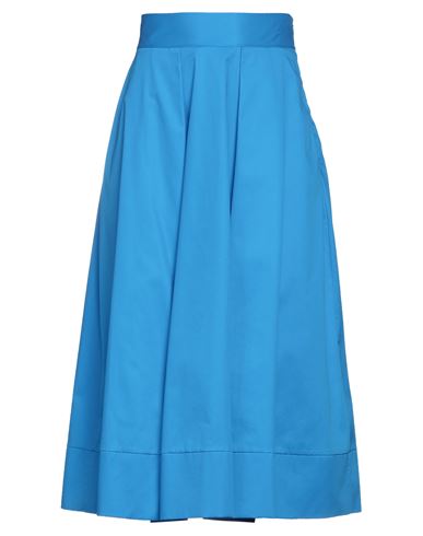 Milva Mi Woman Midi Skirt Azure Size S Cotton, Elastane In Blue