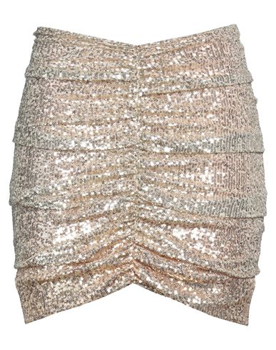Pinko Woman Mini Skirt Gold Size S Polyester, Elastane