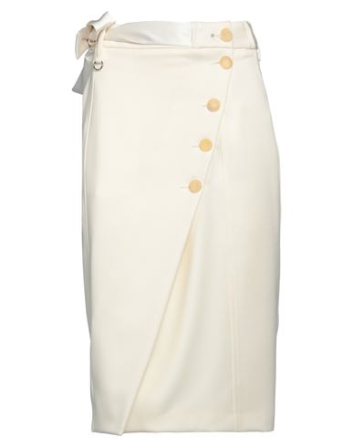 High Woman Midi Skirt Ivory Size 6 Virgin Wool, Polyester, Elastane In White