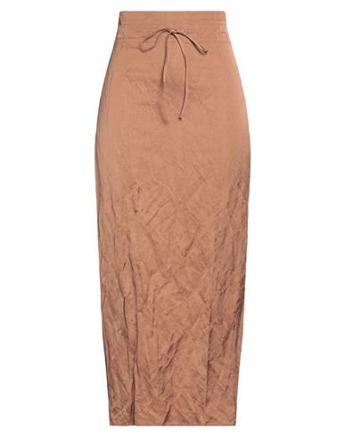 Jacquemus Woman Maxi Skirt Brown Size 8 Viscose, Cotton, Stainless Steel