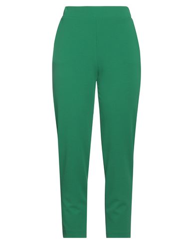 Amnè Woman Pants Green Size L Polyester, Elastane