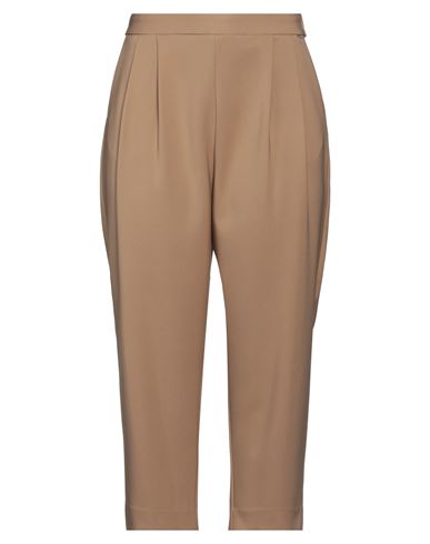 FRACOMINA FRACOMINA WOMAN PANTS CAMEL SIZE 12 POLYESTER, ELASTANE