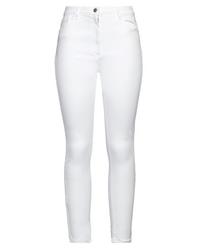 Elisabetta Franchi Woman Jeans Off White Size 31 Cotton, Elastomultiester, Elastane