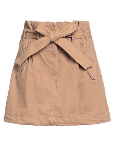 Twinset Woman Mini Skirt Camel Size 8 Cotton In Beige