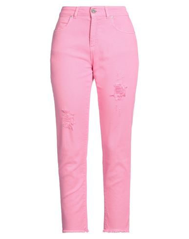 Brand Unique Woman Pants Pink Size 2 Cotton, Elastane