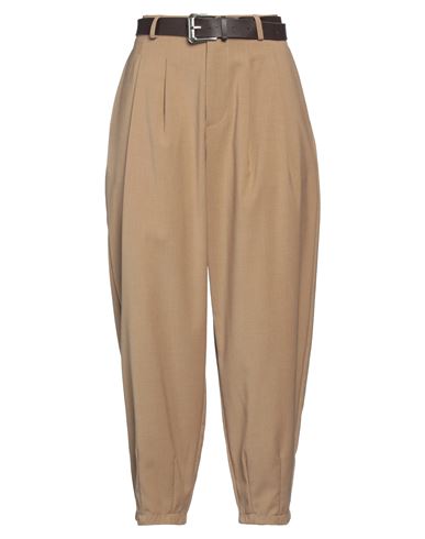 Haveone Woman Pants Camel Size L Polyester, Rayon, Elastane In Beige