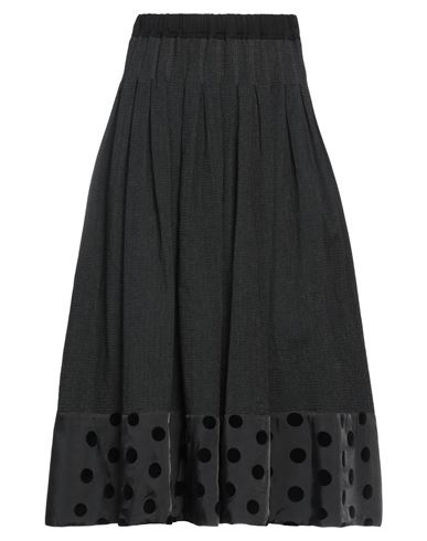 High Woman Midi Skirt Black Size 4 Cotton, Ramie, Virgin Wool, Elastane