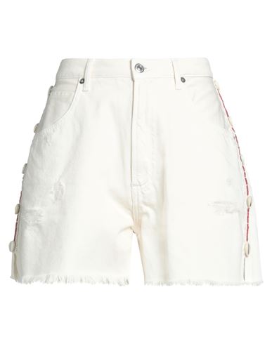 Roy Rogers Roÿ Roger's Woman Denim Shorts Ivory Size 26 Cotton In White