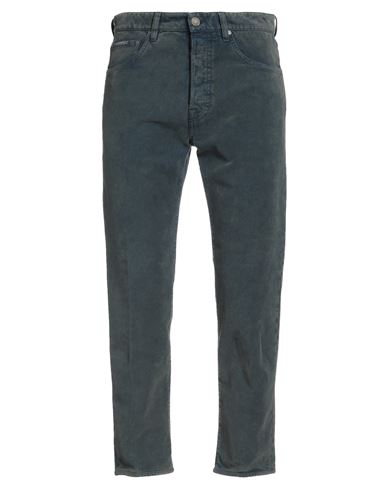 Lardini Man Pants Midnight Blue Size 34 Linen, Cotton, Elastane, Polyester In Green