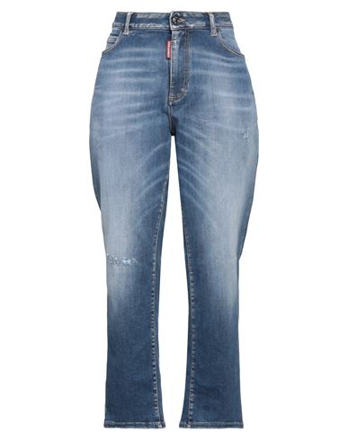Dsquared2 Woman Jeans Blue Size 4 Cotton, Elastomultiester, Elastane, Polyester