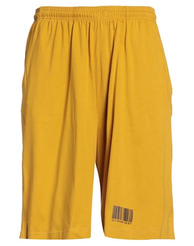 Vtmnts Man Shorts & Bermuda Shorts Mustard Size M Cotton In Yellow