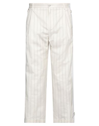 Dolce & Gabbana Man Pants White Size 38 Cotton, Polyester, Goat Wool, Elastane