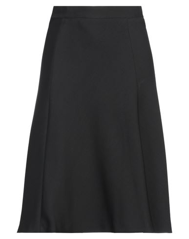 Super Blond Woman Midi Skirt Black Size 6 Wool, Silk