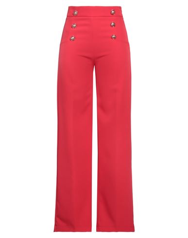 Maryley Woman Pants Red Size 4 Polyester, Elastane