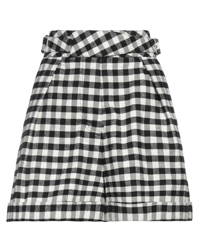Shop Kenzo Woman Shorts & Bermuda Shorts Black Size 10 Linen, Virgin Wool, Polyamide