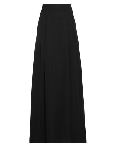 Jil Sander Woman Maxi Skirt Black Size 8 Viscose, Silk