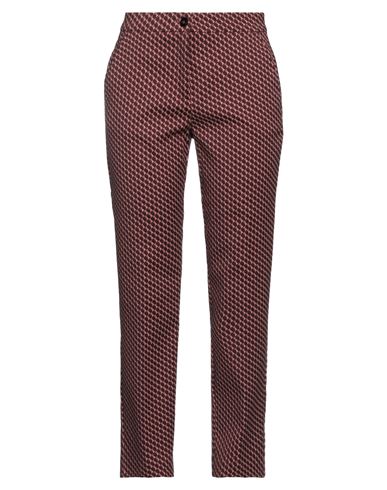 Caractere Caractère Woman Pants Burgundy Size 10 Cotton, Polyamide, Elastane In Red