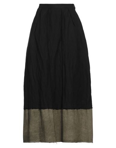 Masnada Woman Maxi Skirt Black Size 8 Cotton, Wool, Metal