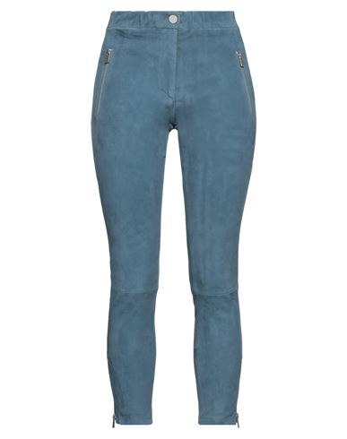 Shop Arma Woman Pants Slate Blue Size 10 Soft Leather