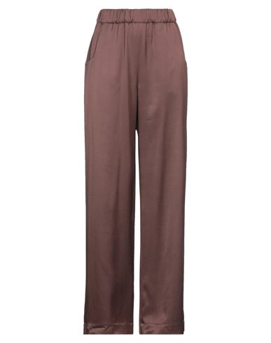 Tela Woman Pants Cocoa Size 8 Viscose, Wool In Brown