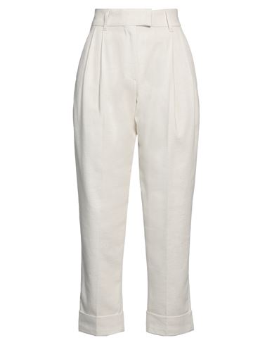 Brunello Cucinelli Woman Pants Off White Size 12 Cotton, Viscose, Polyester, Polyamide
