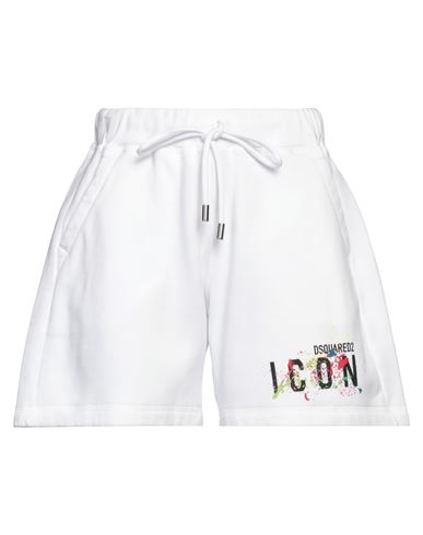 Dsquared2 Woman Shorts & Bermuda Shorts White Size M Cotton, Elastane