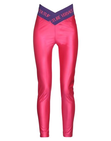 Versace Jeans Couture Woman Leggings Fuchsia Size 6 Polyamide, Elastane In Pink