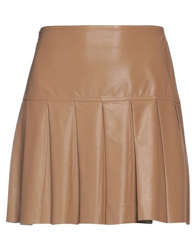 Kontatto Woman Mini Skirt Camel Size S Polyurethane, Viscose In Beige