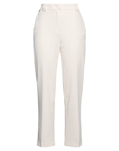 Kontatto Woman Pants Cream Size S Polyester, Elastane In White